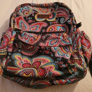Vera Bradley Multi Color Campus Book Bag.